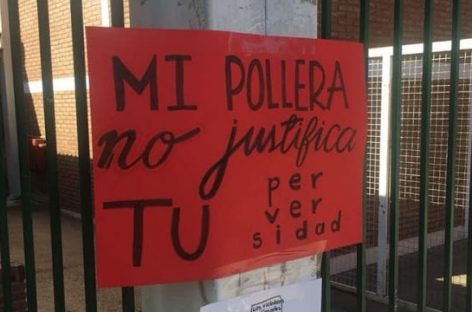 Polémica. Polleras largas para evitar miradas indiscretas de profesores