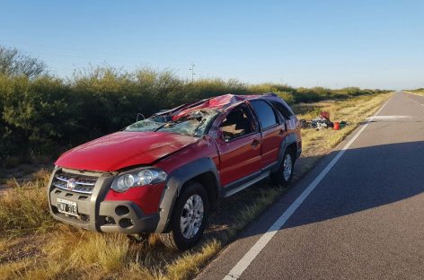 Vuelco con heridos en ruta 5 sobre territorio riojano