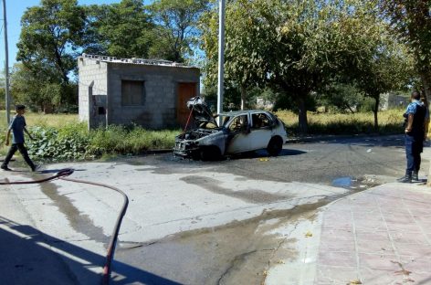 Se incendió un auto y el fuego lo destruyó completamente