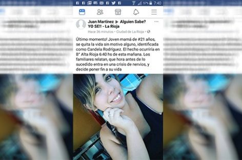 En Facebook anoticiaban su suicidio. Ella salió a desmentirlo