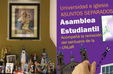 UNLaR. El santuario y la virgen seguirán en la universidad