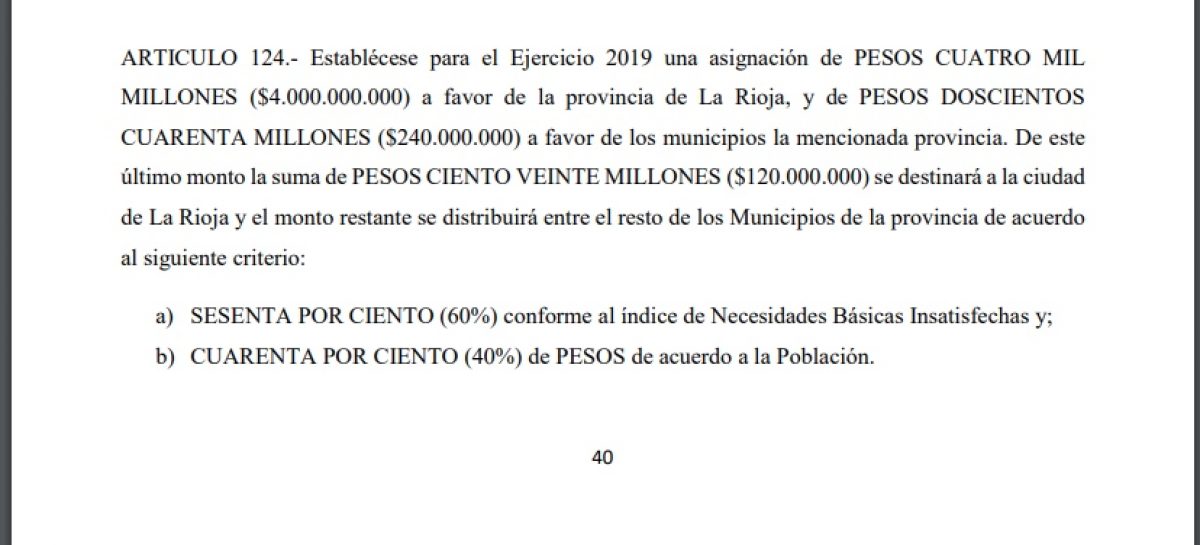 $4.000 millones de fondos extra coparticipables para La Rioja