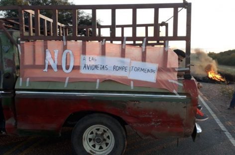 Cortaron la ruta denunciando que hay aviones rompetormentas