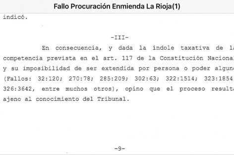 Consulta popular. Para la Procuración, la Corte Suprema es incompetente