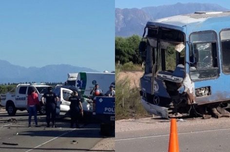 Un muerto en choque frontal entre colectivo y utilitario