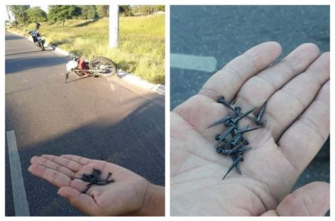 Alertan sobre tachuelas y clavos en la avenida 2 de Abril