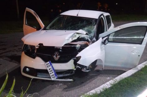 Estrelló su auto contra un poste frente al Parque de la Ciudad