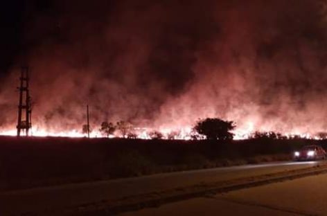 Voraz incendio consumió docenas de hectáreas en Circunvalación