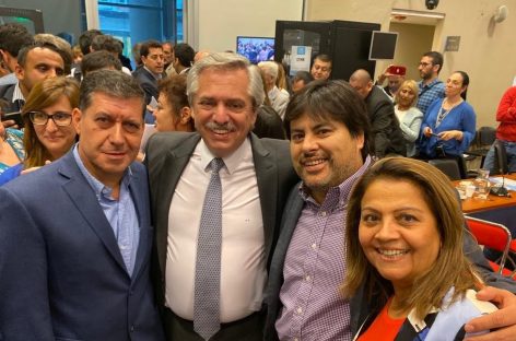 Sergio Casas junto a Alberto Fernández en reunión del PJ