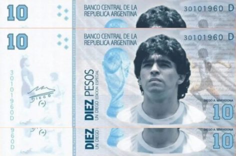 PROPONEN CREAR UN BILLETE DE $10 CON LA CARA DE MARADONA