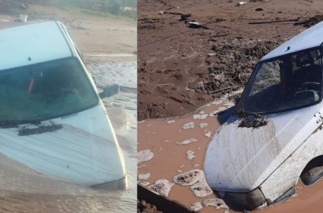 OTRO AUTO AL QUE SE LO TRAGÓ LA TIERRA EN LA CAPITAL