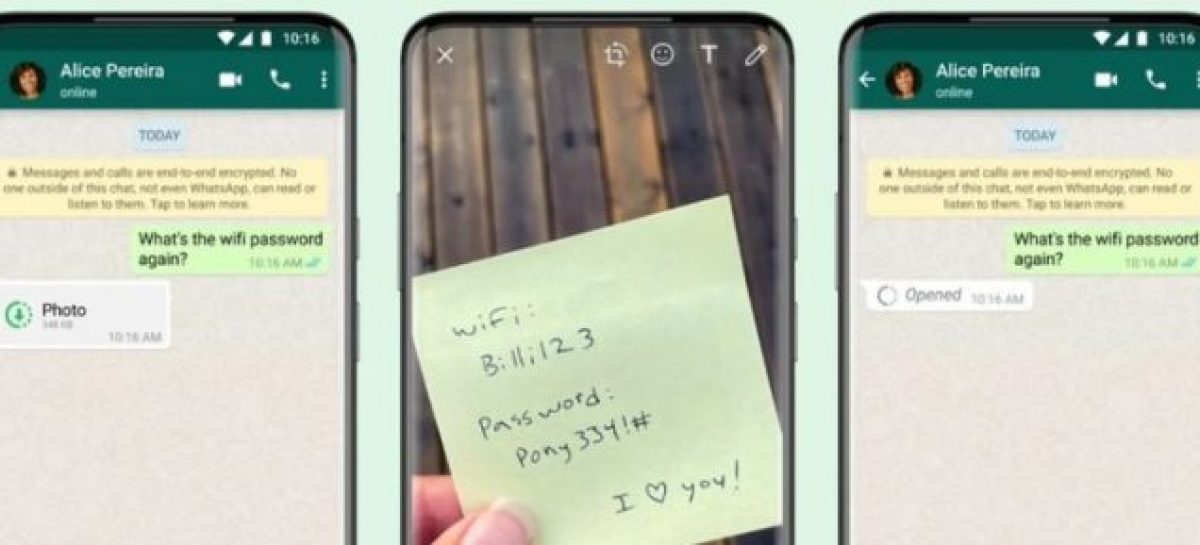 WHATSAPP. HABILITÓ OPCIÓN DE ENVIAR FOTOS O VIDEOS QUE SOLO SE PUEDEN VER UNA VEZ