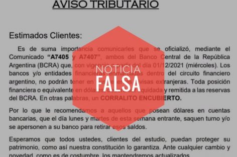 ‘CORRALITO ENCUBIERTO’: EL MENSAJE FALSO QUE SE VIRALIZÓ EN WHATSAPP