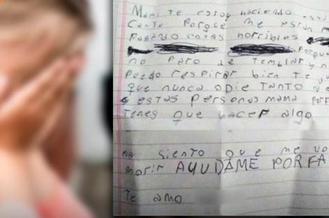 DESGARRADORA CARTA DE UNA NENA DE 11 AÑOS QUE SUFRE BULLYING: «SIENTO QUE ME VOY A MORIR»