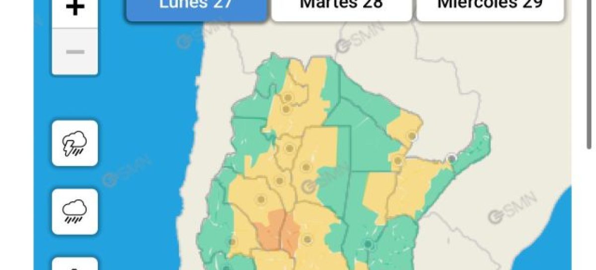LUNES. ALERTA AMARILLA Y NARANJA POR TORMENTAS EN GRAN PARTE DE LA RIOJA