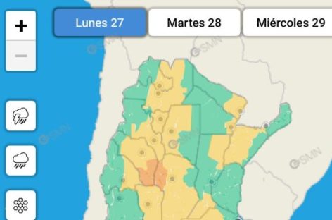LUNES. ALERTA AMARILLA Y NARANJA POR TORMENTAS EN GRAN PARTE DE LA RIOJA