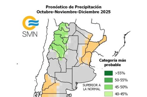 OCTUBRE A DICIEMBRE. SE PREVÉN LLUVIAS POR ENCIMA DEL PROMEDIO PARA LA RIOJA
