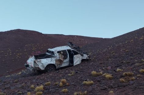 GRAVE VUELCO DE CAMIONETA QUE REALIZABA TRABAJOS PARA MINERA